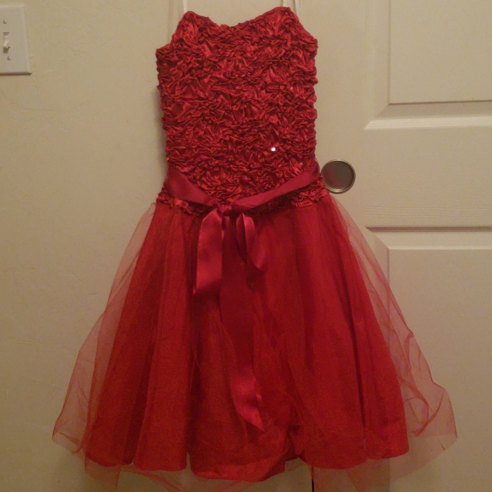 Red sequin dress